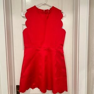 Glam Red Scalloped Dress